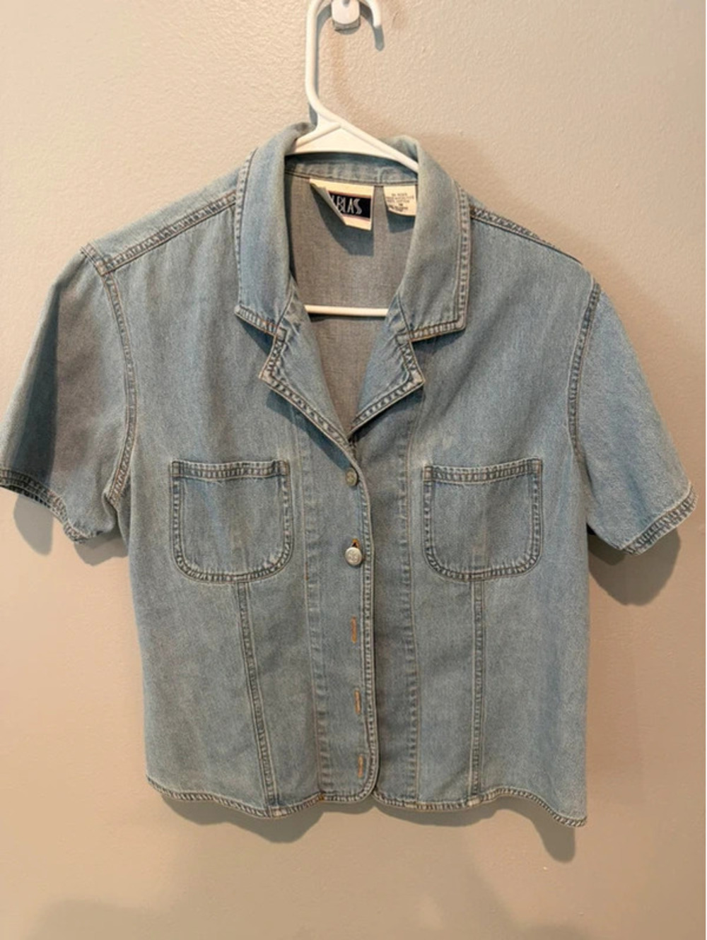 Vintage 90s Bill Blass Denim Short Sleeve Jacket Women’s M